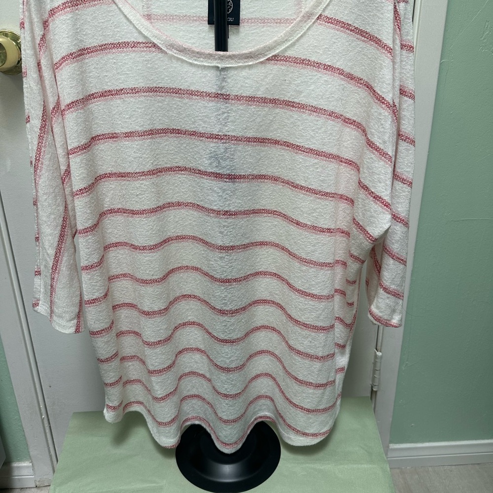Bobeau Red and White Striped Blouse/sweater  (Stitch Fix)
